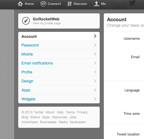 twitter menu